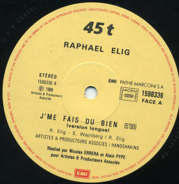 Raphaël Elig - J'Me Fais Du Bien | Pathé Marconi EMI (159833 6) - 2
