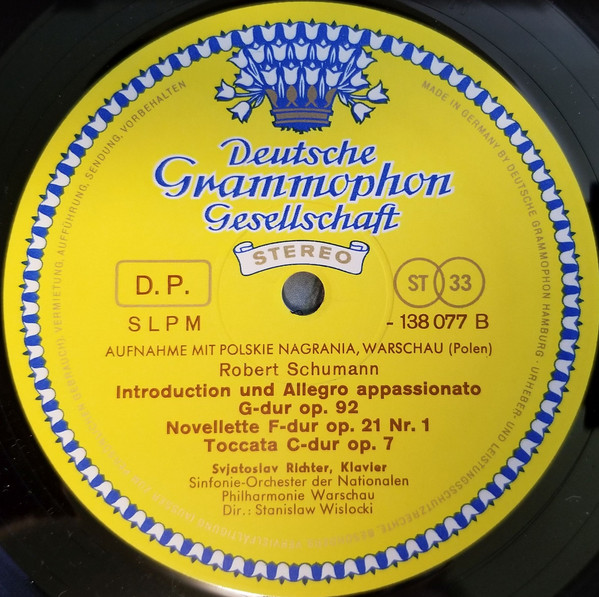 Sviatoslav Richter : Robert Schumann - Klavierkonzert A-moll · Piano Concerto A Minor · Introduction Und Allegro Appassionato · Novellette Nr. 1 · Toccata | Deutsche Grammophon (SLPM 138 077) - 3 Sviatoslav Richter : Robert Schumann - Klavierkonzert A-moll · Piano Concerto A Minor · Introduction Und Allegro Appassionato · Novellette Nr. 1 · Toccata | Deutsche Grammophon (SLPM 138 077) - 3