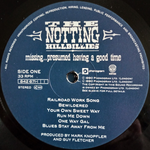 The Notting Hillbillies - Missing... Presumed Having A Good Time | Vertigo (842 671-1) - 3