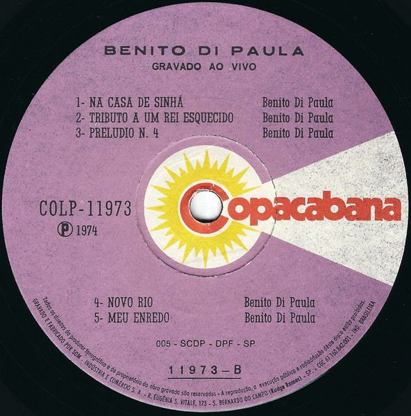 Benito Di Paula - Gravado Ao Vivo | Copacabana (COLP 11973) - 4 Benito Di Paula - Gravado Ao Vivo | Copacabana (COLP 11973) - 4