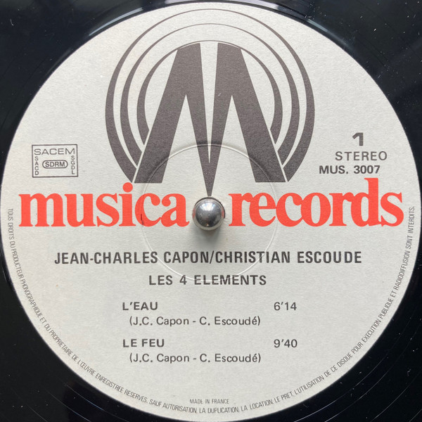 Jean-Charles Capon , Christian Escoudé - Les 4 Éléments | Musica Records (MUS 3006) - 3