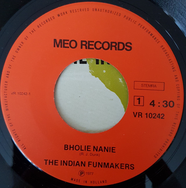 Romeo Dunk With The Indian Funmakers - Bholie Nanie | Meo Records (VR 10242) - 3