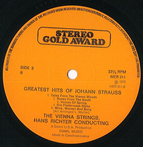 Hans Richter Conducting Wiener Streichorchester - Greatest Hits Of Johann Strauss | Stereo Gold Award (MER 311) - 2 Hans Richter Conducting Wiener Streichorchester - Greatest Hits Of Johann Strauss | Stereo Gold Award (MER 311) - 2