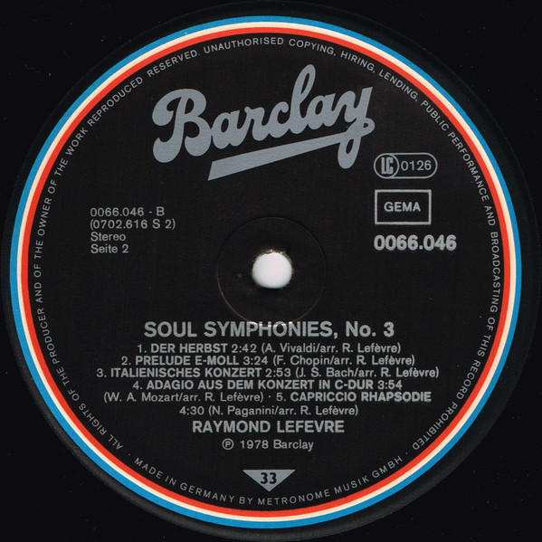 Raymond Lefèvre Et Son Grand Orchestre - Soul Symphonies, No. 3 | Barclay (0066.046) - 4