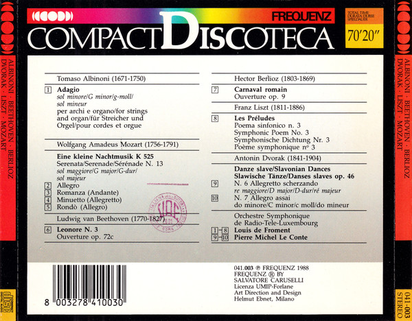 Orchestra Of Radio Luxembourg - Albinoni- Mozart-Beethoven-Berlioz-Liszt-Dvorak | Frequenz (041-003) - 2