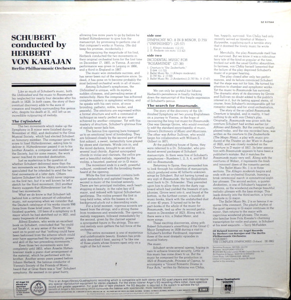 Symphony No. 8 ("Unfinished") / Rosamunde Overture And Ballet Music