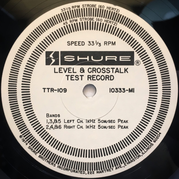 No Artist - Level And Crosstalk Test Record | Shure (TTR-109) - 2 No Artist - Level And Crosstalk Test Record | Shure (TTR-109) - 2