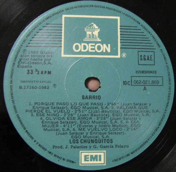 Los Chunguitos - Barrio | EMI (10C 062-021.869) - 3 Los Chunguitos - Barrio | EMI (10C 062-021.869) - 3