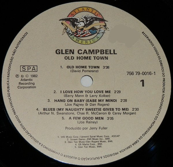 Glen Campbell - Old Home Town | Atlantic America (756 79-0016-1) - 2