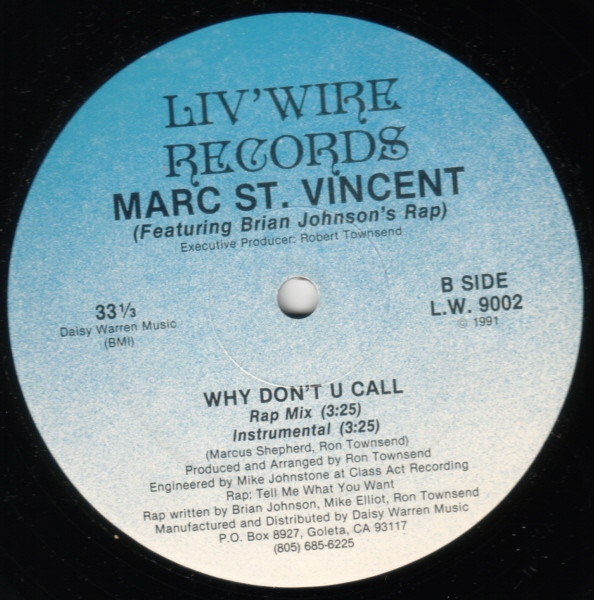 Marc St. Vincent - Why Don't U Call | Liv'Wire Records (L.W. 9002) - main Marc St. Vincent - Why Don't U Call | Liv'Wire Records (L.W. 9002) - main