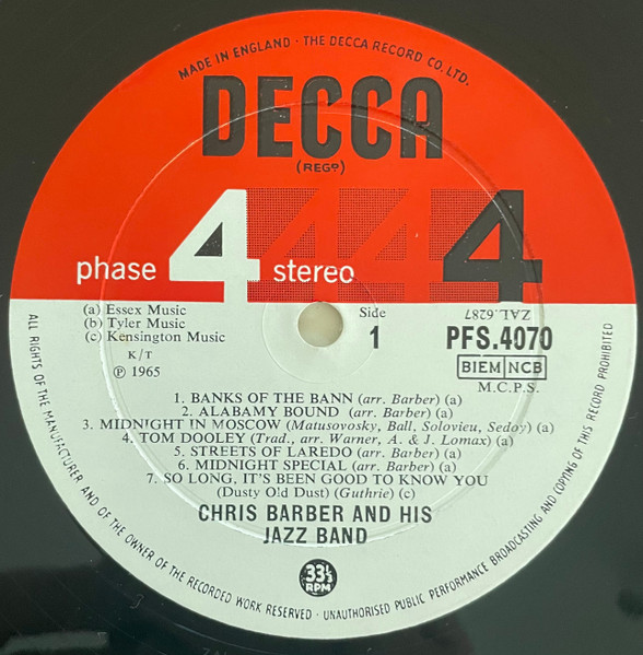Chris Barber - Folk Barber Style | Decca (PFS 4070) - 3