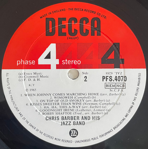 Chris Barber - Folk Barber Style | Decca (PFS 4070) - 4