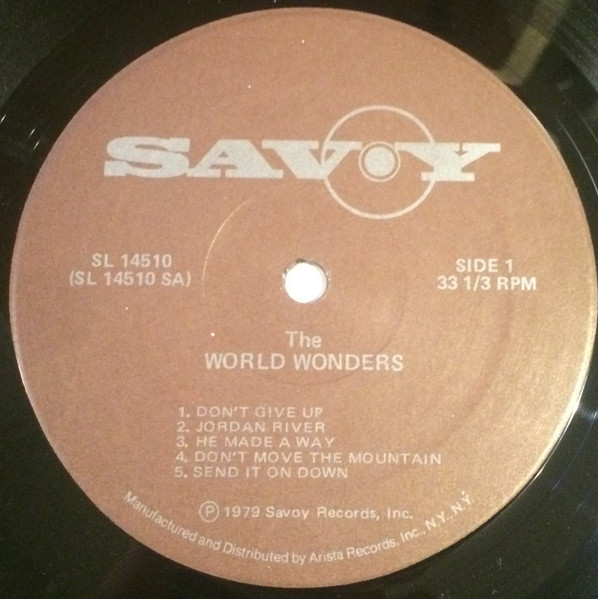 The World Wonders - Don't Give Up | Savoy Records (14510) - 3