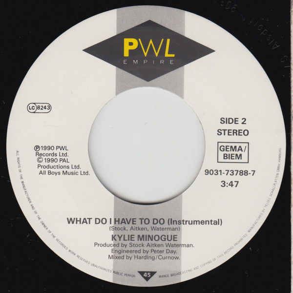 Kylie Minogue - What Do I Have To Do | PWL Empire (9031-73788-7) - 4