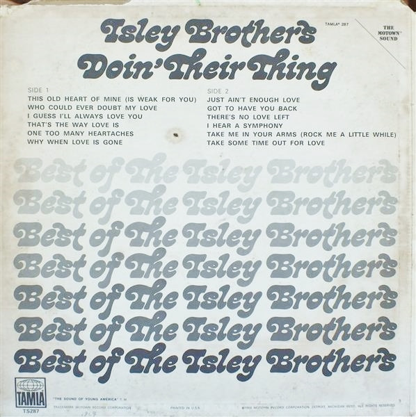 The Isley Brothers - Doin’ Their Thing | Tamla (TS287) - 2