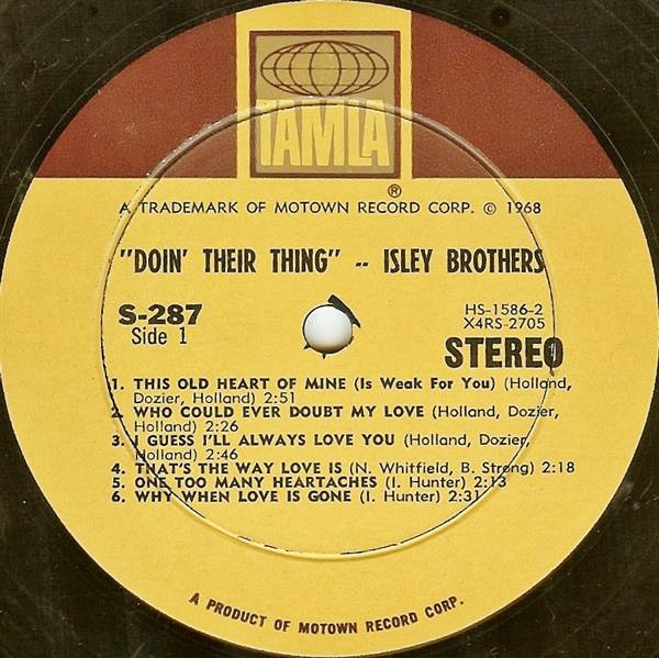 The Isley Brothers - Doin’ Their Thing | Tamla (TS287) - 3