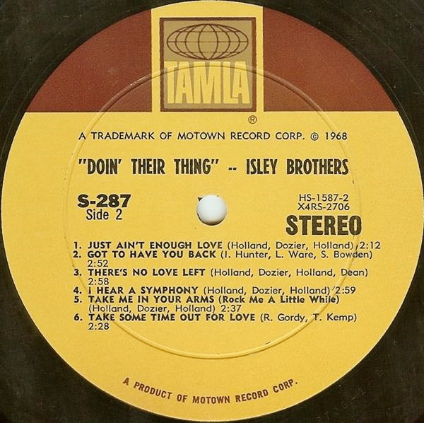 The Isley Brothers - Doin’ Their Thing | Tamla (TS287) - 4