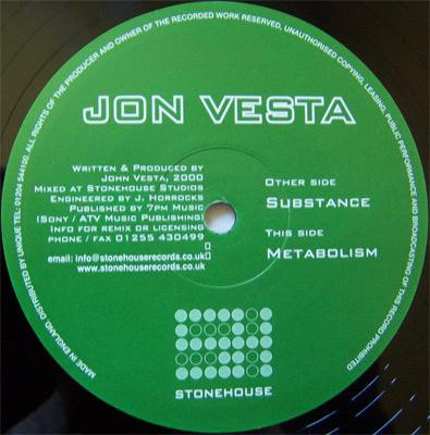 Jon Vesta - Substance | Stonehouse Records (STONE002) - 2