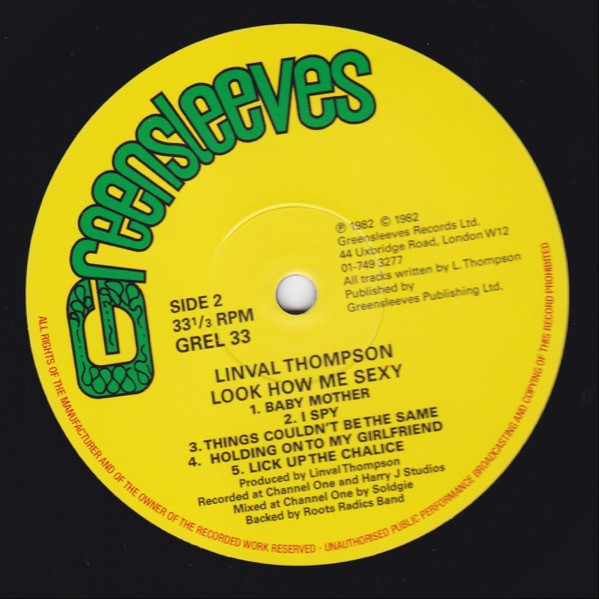 Linval Thompson - Look How Me Sexy | Greensleeves Records (GREL 33) - 3 Linval Thompson - Look How Me Sexy | Greensleeves Records (GREL 33) - 3