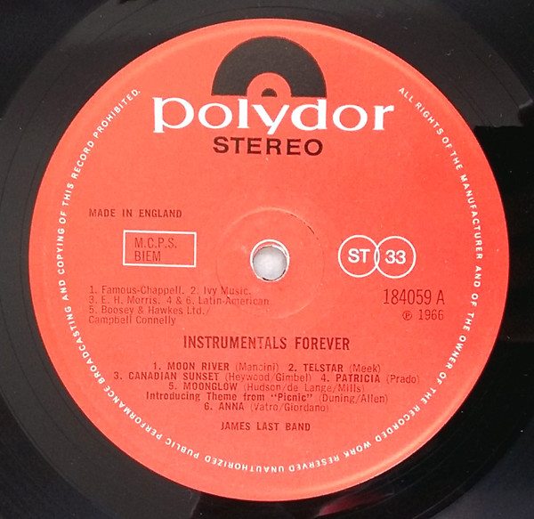 The James Last Band - Instrumentals Forever | Polydor (184 059) - 3