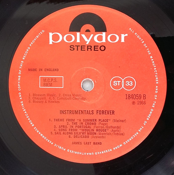 The James Last Band - Instrumentals Forever | Polydor (184 059) - 4