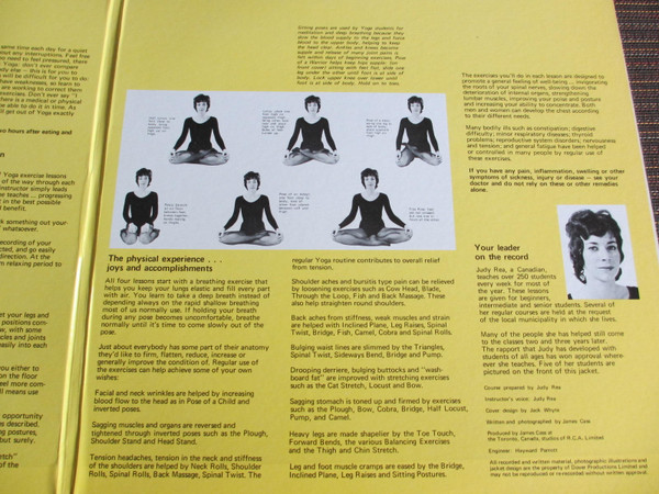 Judy Rea - Yoga: Yoga Exercises For People Of All Ages | Not On Label (T-57125) - 4 Judy Rea - Yoga: Yoga Exercises For People Of All Ages | Not On Label (T-57125) - 4