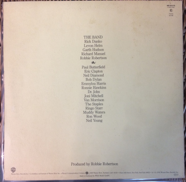 The Band - The Last Waltz | Warner Bros. Records (WB 66 076) - main The Band - The Last Waltz | Warner Bros. Records (WB 66 076) - main