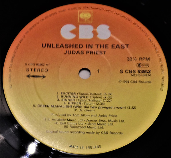 Judas Priest - Unleashed In The East (Live In Japan) | CBS (CBS 83852) - 3 Judas Priest - Unleashed In The East (Live In Japan) | CBS (CBS 83852) - 3