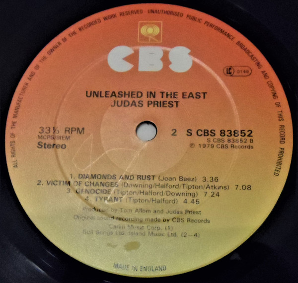 Judas Priest - Unleashed In The East (Live In Japan) | CBS (CBS 83852) - 4 Judas Priest - Unleashed In The East (Live In Japan) | CBS (CBS 83852) - 4