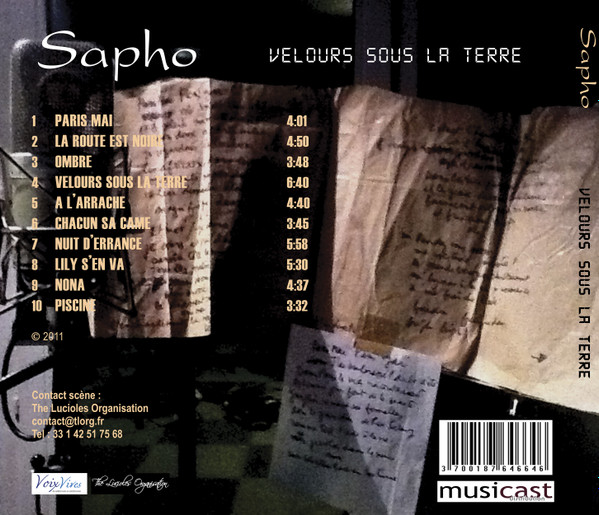 Sapho - Velours Sous La Terre | Voix De La Méditerranée (452832) - 2 Sapho - Velours Sous La Terre | Voix De La Méditerranée (452832) - 2