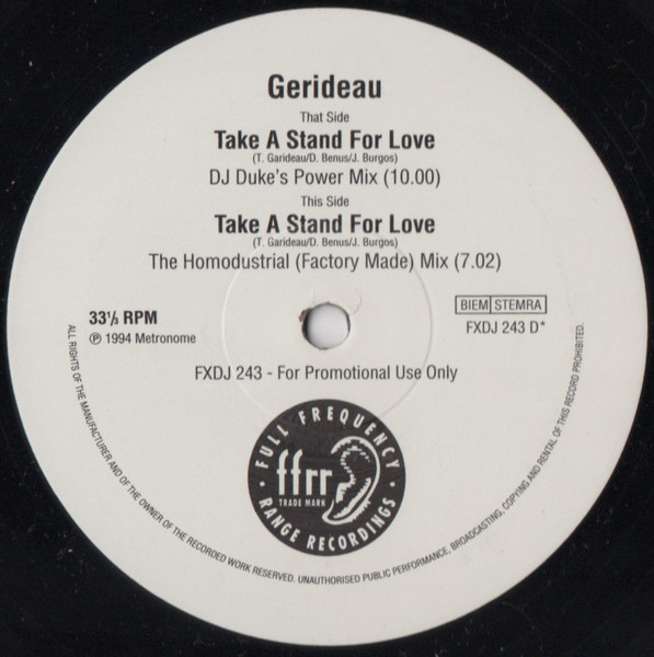 Gerideau - Take A Stand For Love | FFRR (FXDJ 243) - 3 Gerideau - Take A Stand For Love | FFRR (FXDJ 243) - 3