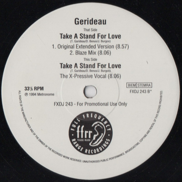 Gerideau - Take A Stand For Love | FFRR (FXDJ 243)