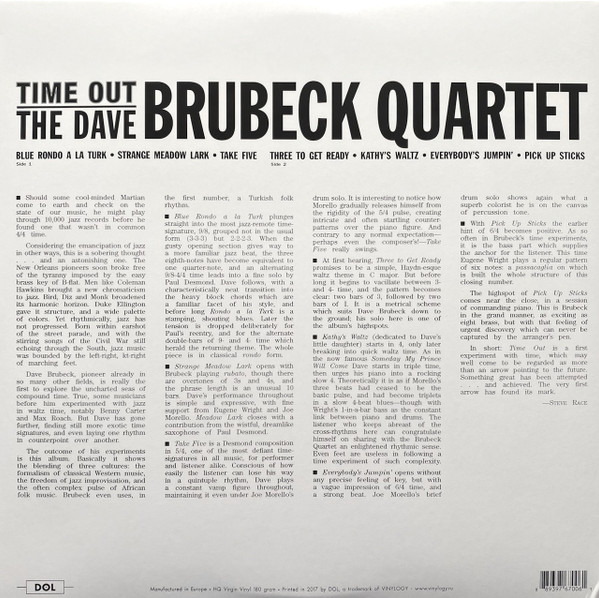 The Dave Brubeck Quartet - Time Out | DOL (DOL705HP) - 3 The Dave Brubeck Quartet - Time Out | DOL (DOL705HP) - 3