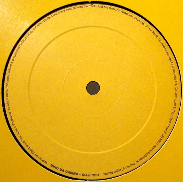 Dino Da Cassino - Clear This | Vendetta Records (VENMX 403) - 2