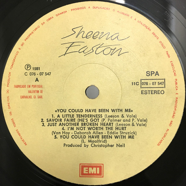 Sheena Easton - You Could Have Been With Me | EMI (11C 076-07 547) - 3