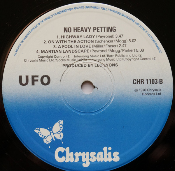 UFO - No Heavy Petting | Chrysalis (CHR 1103) - 4
