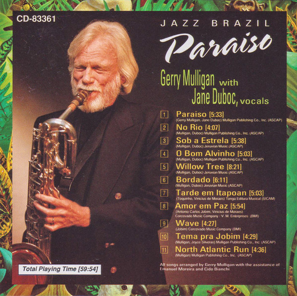 Gerry Mulligan With Jane Duboc - Paraiso Jazz Brazil | Telarc Jazz (CD-83361) - 2