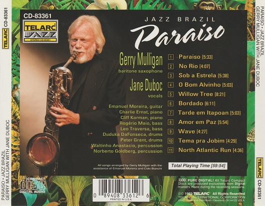 Gerry Mulligan With Jane Duboc - Paraiso Jazz Brazil | Telarc Jazz (CD-83361) - 3