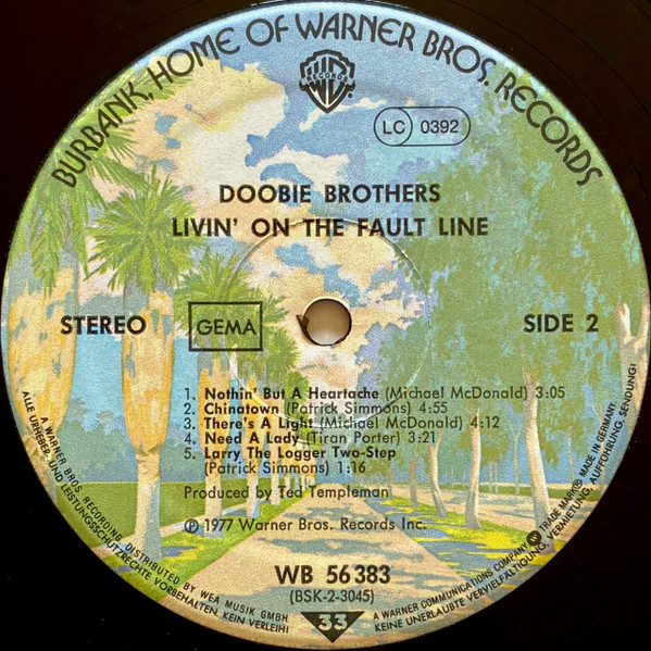 The Doobie Brothers - Livin' On The Fault Line | Warner Bros. Records (WB 56 383) - 4 The Doobie Brothers - Livin' On The Fault Line | Warner Bros. Records (WB 56 383) - 4