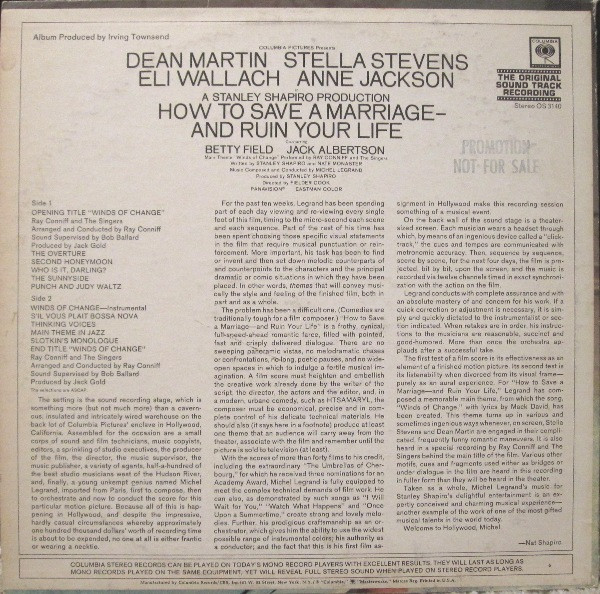 Michel Legrand - How To Save A Marriage And Ruin Your Life | Columbia Masterworks (OS 3140) - 3 Michel Legrand - How To Save A Marriage And Ruin Your Life | Columbia Masterworks (OS 3140) - 3