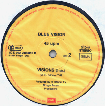 Blue Vision - Visions | EMI Electrola (1C K 062 2000316) - 3