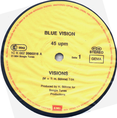 Blue Vision - Visions | EMI Electrola (1C K 062 2000316) - 2