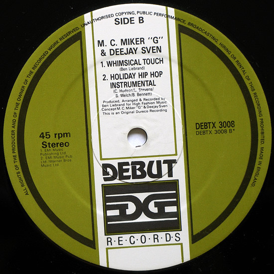 MC Miker G. & DJ Sven - Holiday Rap | Debut Edge Records (DEBTX 3008) - 4