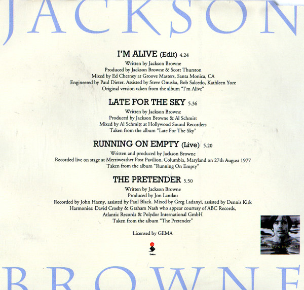 Jackson Browne - I'm Alive | Elektra (EKR176CD) - 2