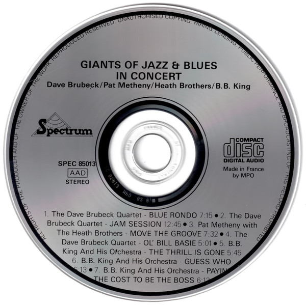 Various - Giants Of Jazz & Blues In Concert | Spectrum (SPEC 85013) - 3