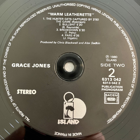 Grace Jones - Warm Leatherette | Island Records (6313.042) - 4