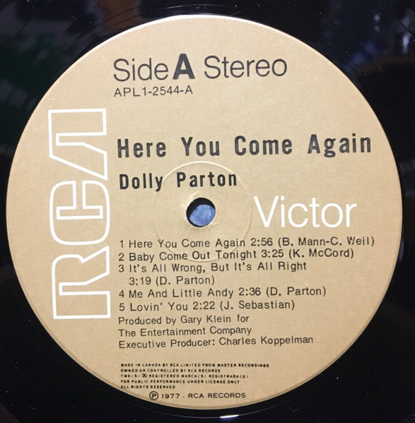 Dolly Parton - Here You Come Again | RCA Victor (APL1-2544) - 4