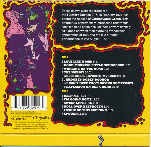 Ten Years After - Live At The Fillmore East | Chrysalis (7243 533297 2 3) - 2 Ten Years After - Live At The Fillmore East | Chrysalis (7243 533297 2 3) - 2