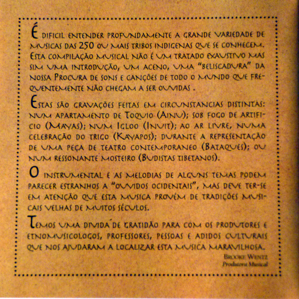 Various - Vozes de Mundos Esquecidos - Música Tradicional Dos Povos Indígenas | Ellipsis Arts (CD3250) - 2