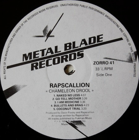 Rapscallion - Chameleon Drool | Metal Blade Records (ZORRO 41) - 4